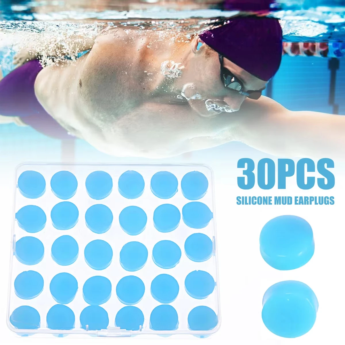 30 tapones para los oídos de silicona reutilizables: reducción de ruido |   Para dormir, nadar, estudiar, volar, tapones para los oídos flexibles