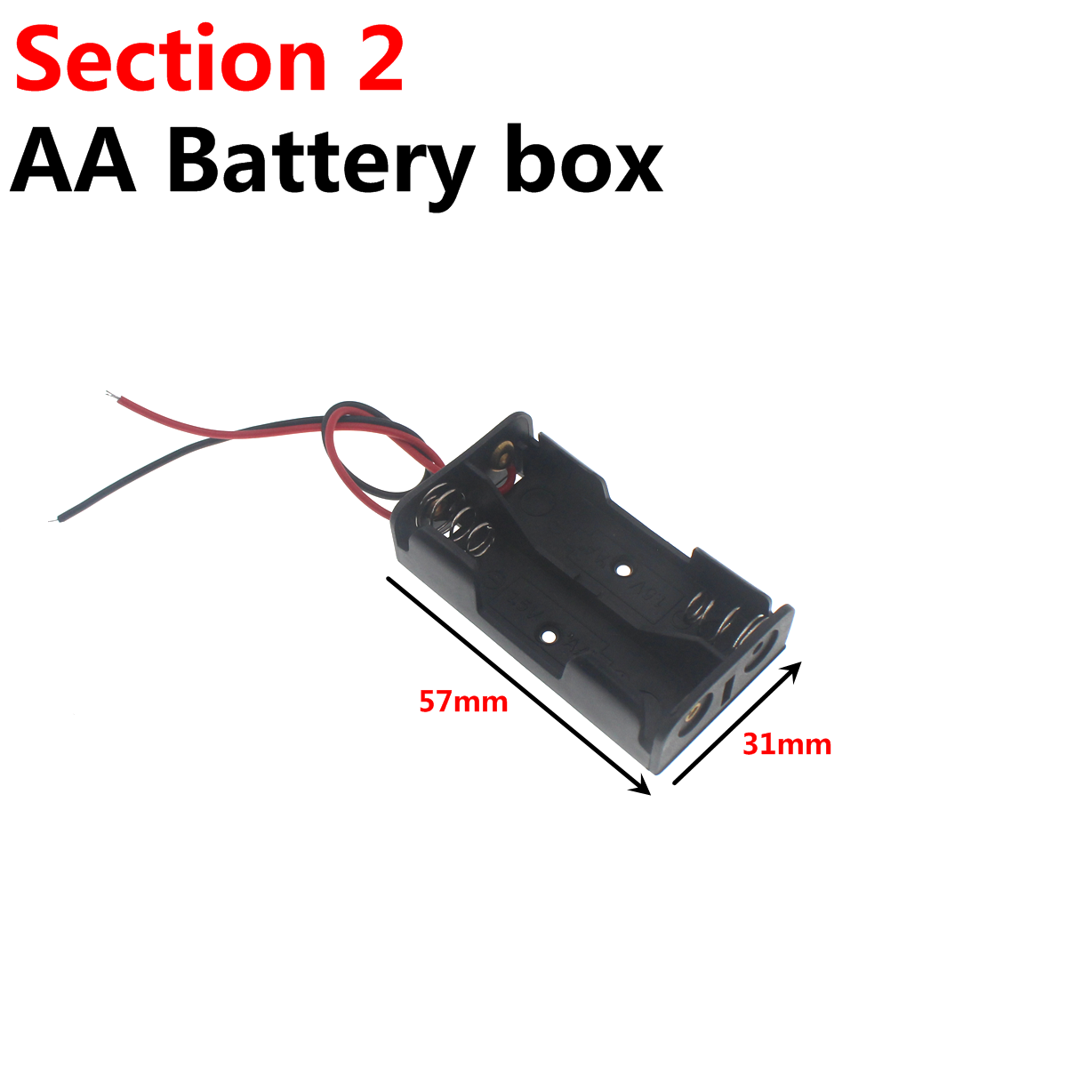 カバーとスイッチ付きの防水バッテリーボックス,4つのaaボックス,スイッチ付き,dipont xh2.54 dc,1x 2x 3x 4x 6x 8x