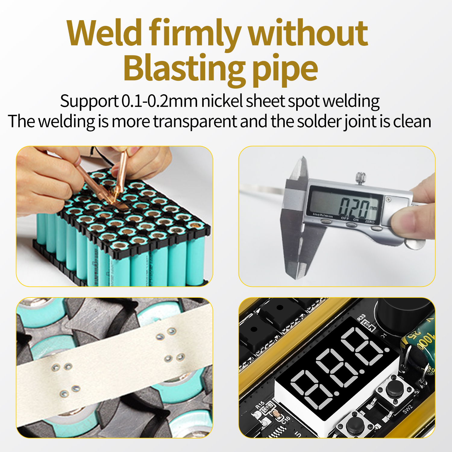 99 Gears 8V-24V Spot Welder Kit Digital Power Adjustable Spot Welding Pen Control Board Nickel Sheet For 18650 Lithium Battery