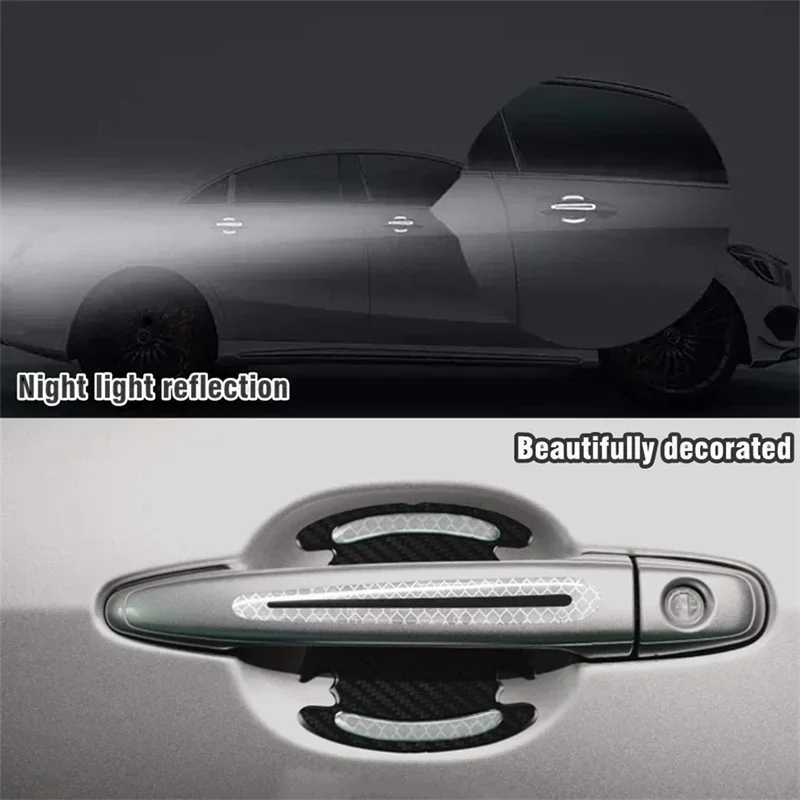 Auto Türgriff Reflektierende Aufkleber Schutz Aufkleber Türgriff Farbe Oberfläche Anti-scratch Reflektierende Aufkleber Auto Zubehör