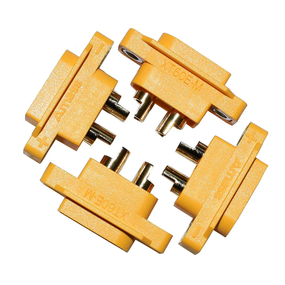 Amass XT60e m xt60e conector XT60E-M conector macho XT60e montable para modelos RC multicóptero XT60E-M conector XT60 Panel