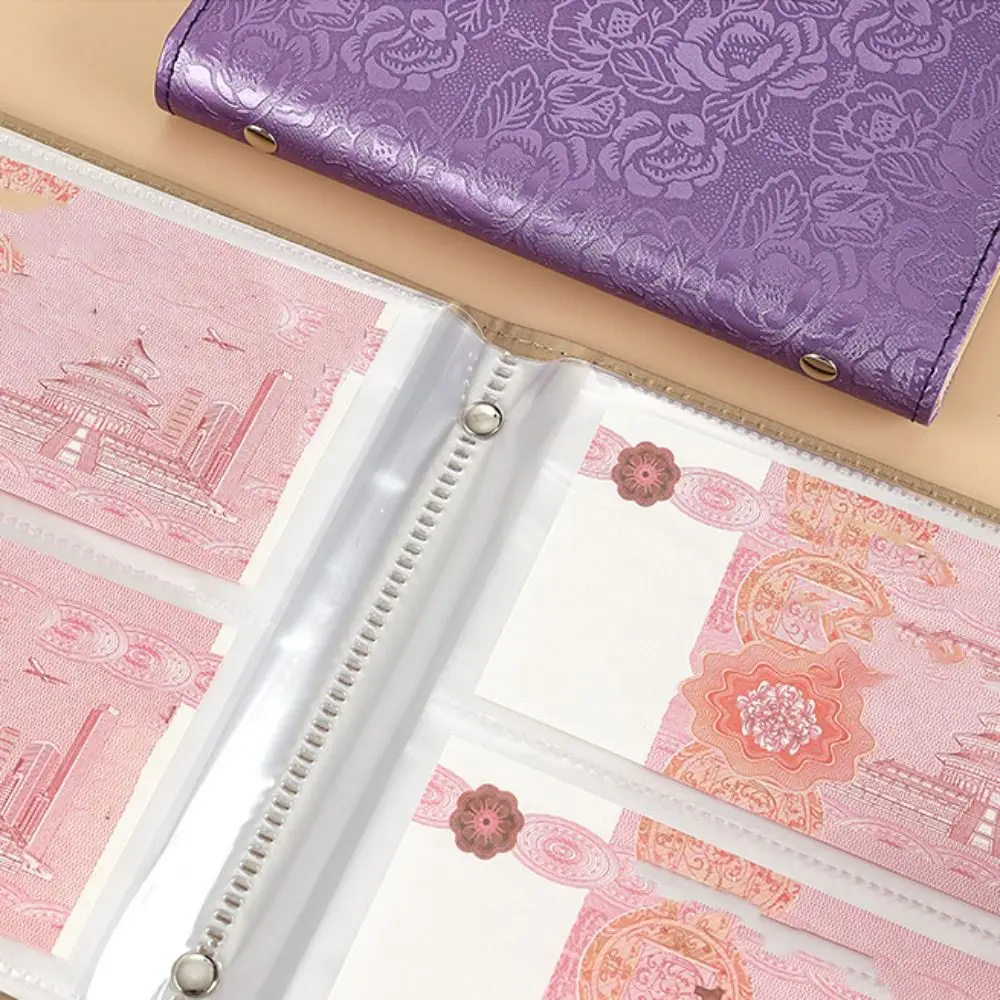 Emboss Flower Envelop Savings Challenges Book 50Sheets Savings Handbook Budget Binder with Lock Cash Envelopes Account Book