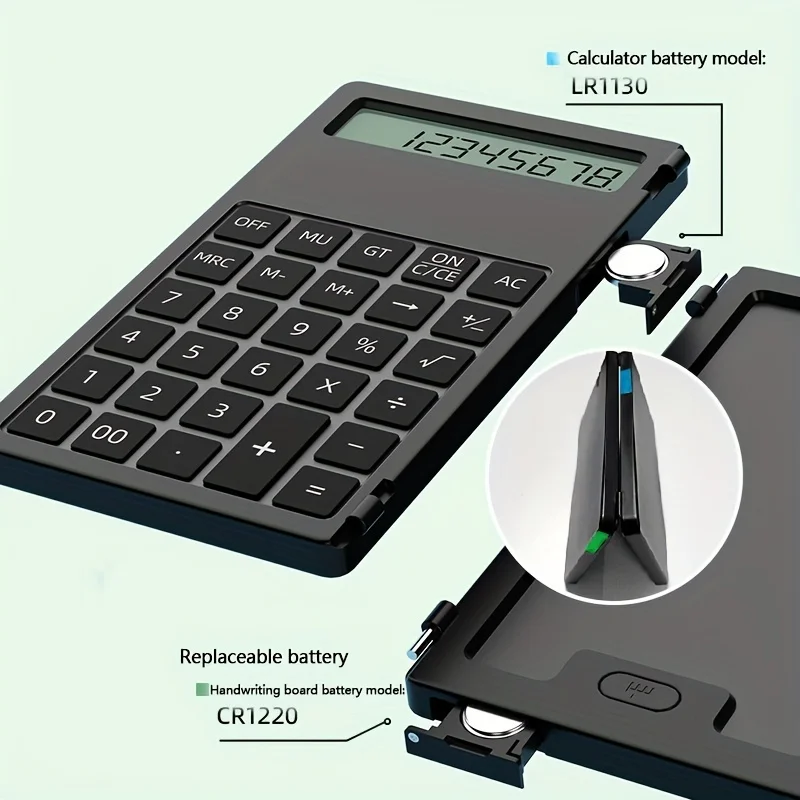 1pc calculator 5.0 inch with button cell tablet learning business office portable folding LCD tablet calculator function science