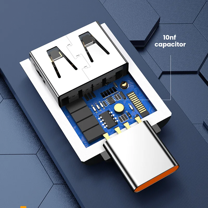 Adaptador USB 3,0 a tipo C OTG a tipo C, transferencia rápida de datos para Samsung, Xiaomi, POCO, Iphone