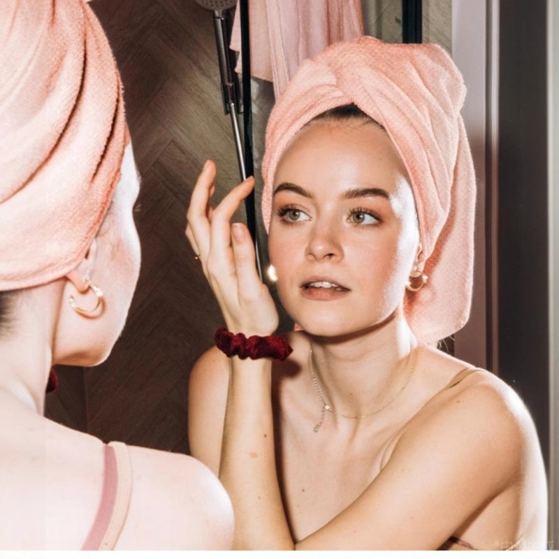 コーラルフリースで包まれたヘッドスカーフ,ヘアスクラブやバスルームでの使用に適しています,テクスチャード加工,1セット,52x100cm