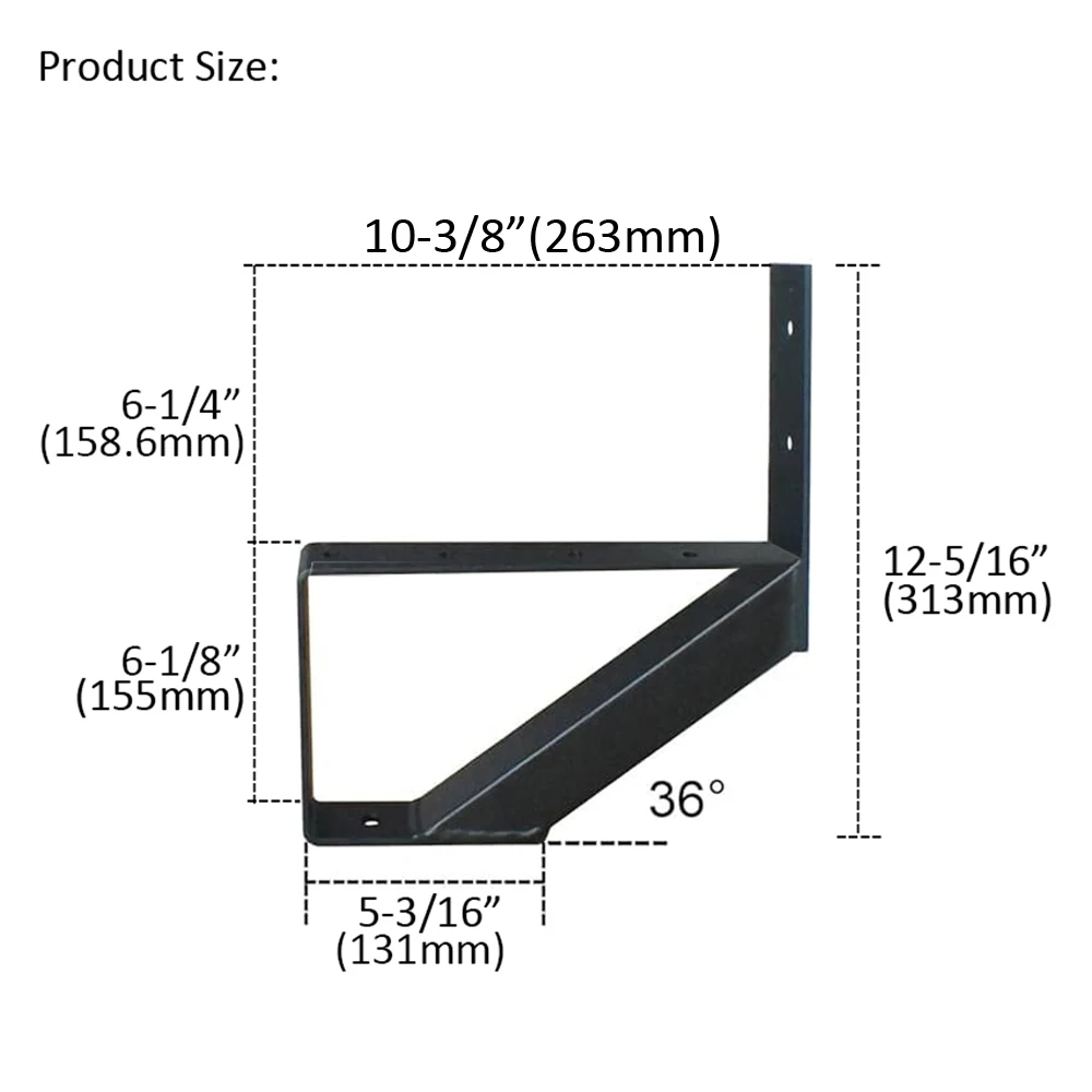 DIYHD เหล็กบันได Riser 1 บันได Stringer สําหรับดาดฟ้าความสูง 10in,ผงเคลือบสีดํา,โหลดสูงสุดความจุ: 500lbs,2 แพ็ค