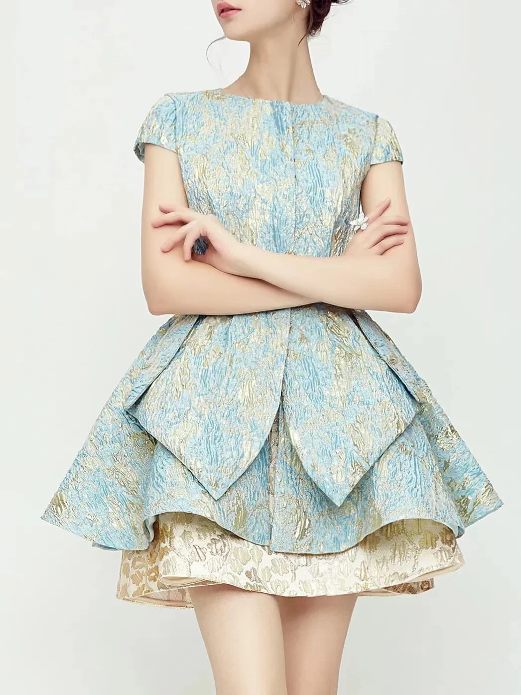 Tailor Shop Custom Turquoise Prinses Avondjurk Maat Bruidsjurk