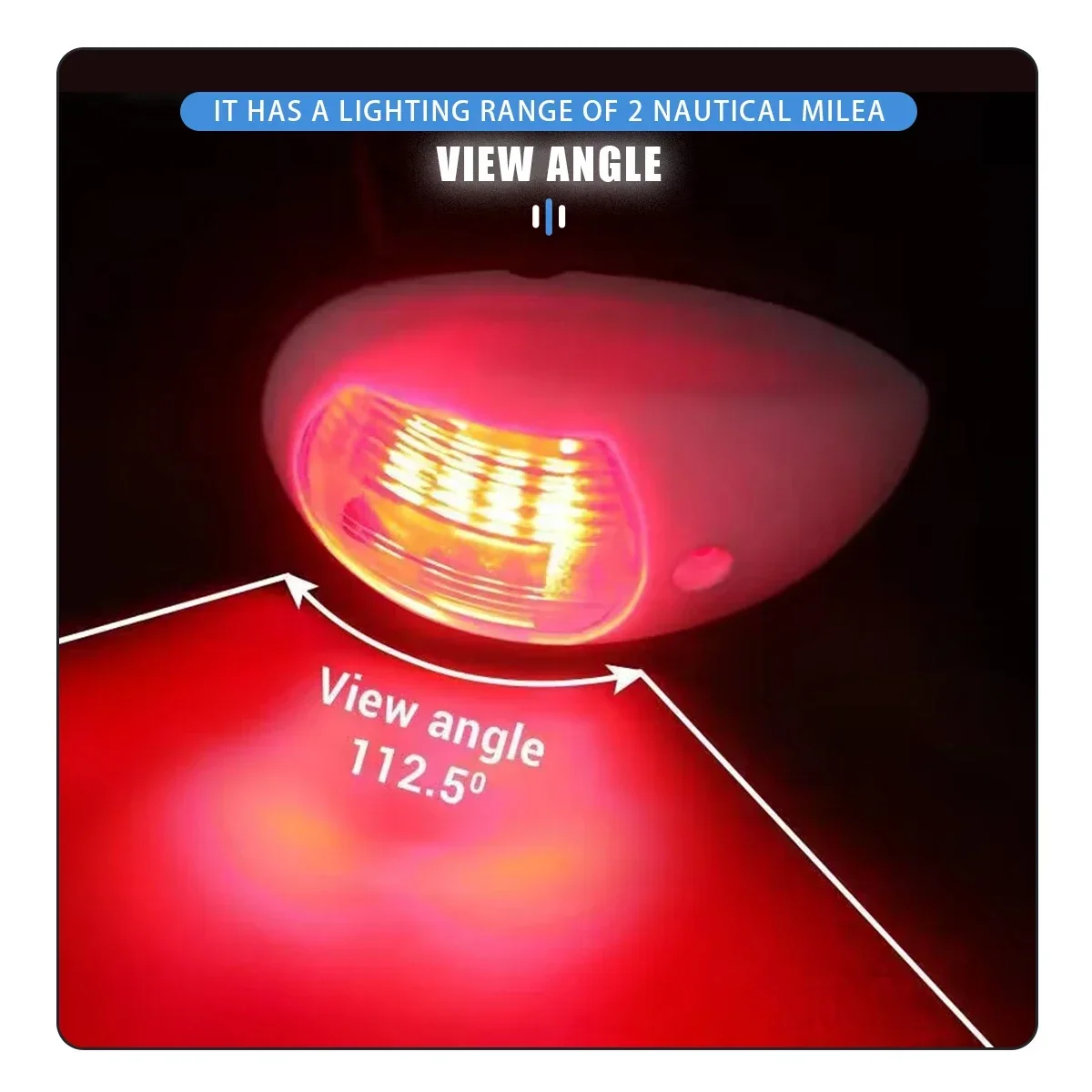 2Pcs LED Navigation Lichter Für Boote 12V 24V Boot Position Lichter Marine Lichter Wasserdichte Boot Lampe rot Grün