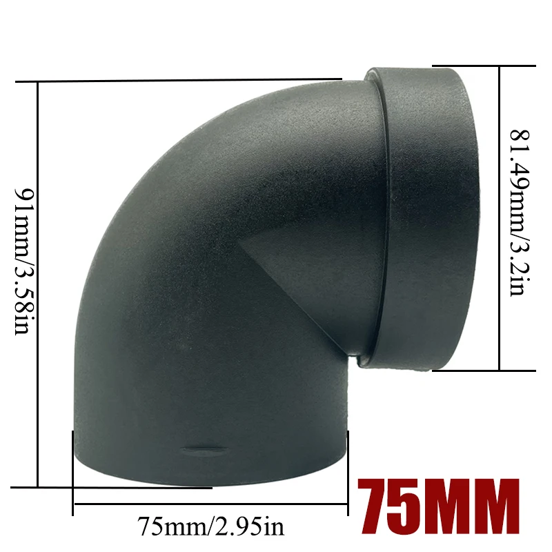 42mm 60mm 75mm 90mm L Shaped Air Ducting Pipe Elbow Outlet Connector Joiner For Webasto Eberspaecher Car Diesel Parking Heater