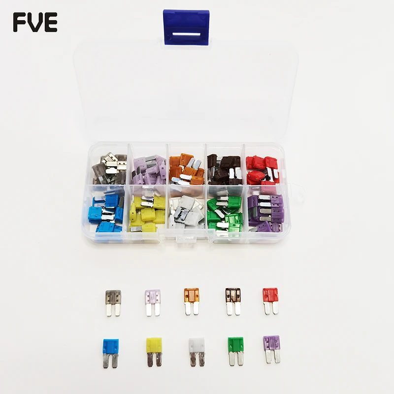 Mini small medium standard Micro2 low profile MINI Blade Fuse Automotive Fuses car fuse Kit APS ATR 2A to 35A+BoX