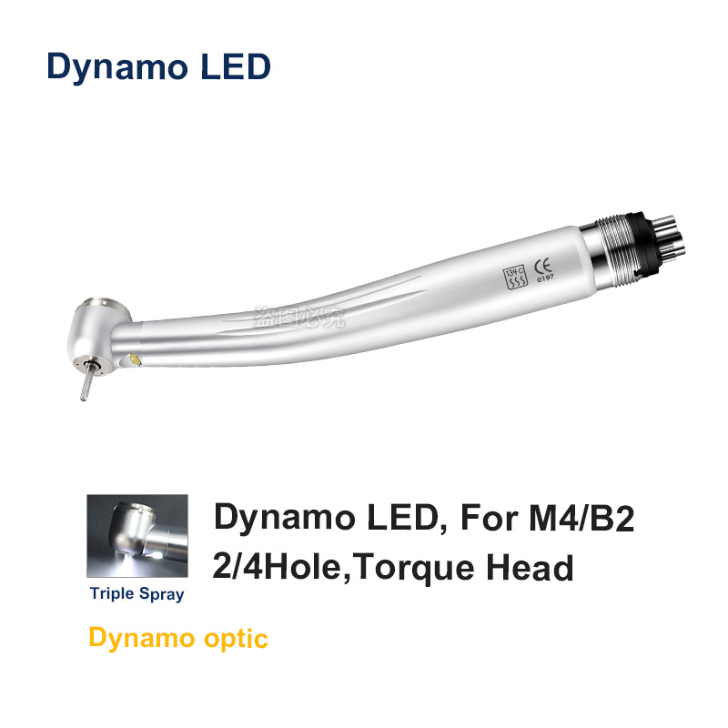 Dental LED Handpiece de alta velocidade, gerador eletrônico, turbina de ar, ferramentas odontológicas, pulverizador de água triplo, 2 ou 4 furos, 3 furos