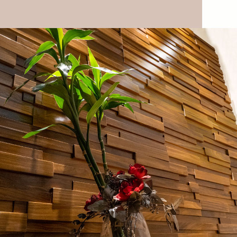 天然チーク材モザイクタイル 90 × 30 センチメートル音響木製パネル 4 ピース/箱ホームオフィスインテリア壁アート装飾 2025 新着
