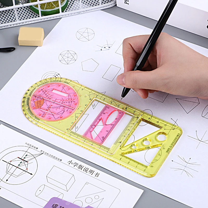 Multifunctional Geometric Ruler Architecture Measuring Rule Geometric Drawing Template Measuring Tool For School Student Office