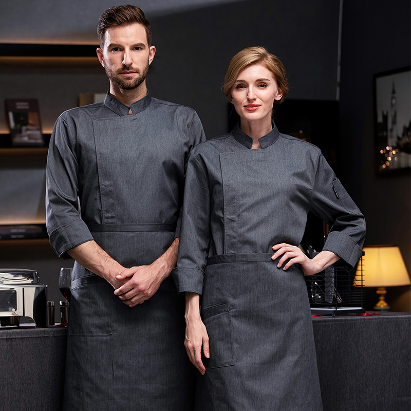 Biały mundur szefa kuchni z długim rękawem płaszcz szefa kuchni T-shirt hotelowa kurtka szefa kuchni restauracja płaszcz szefa kuchni piekarnia oddychające ubrania do gotowania logo