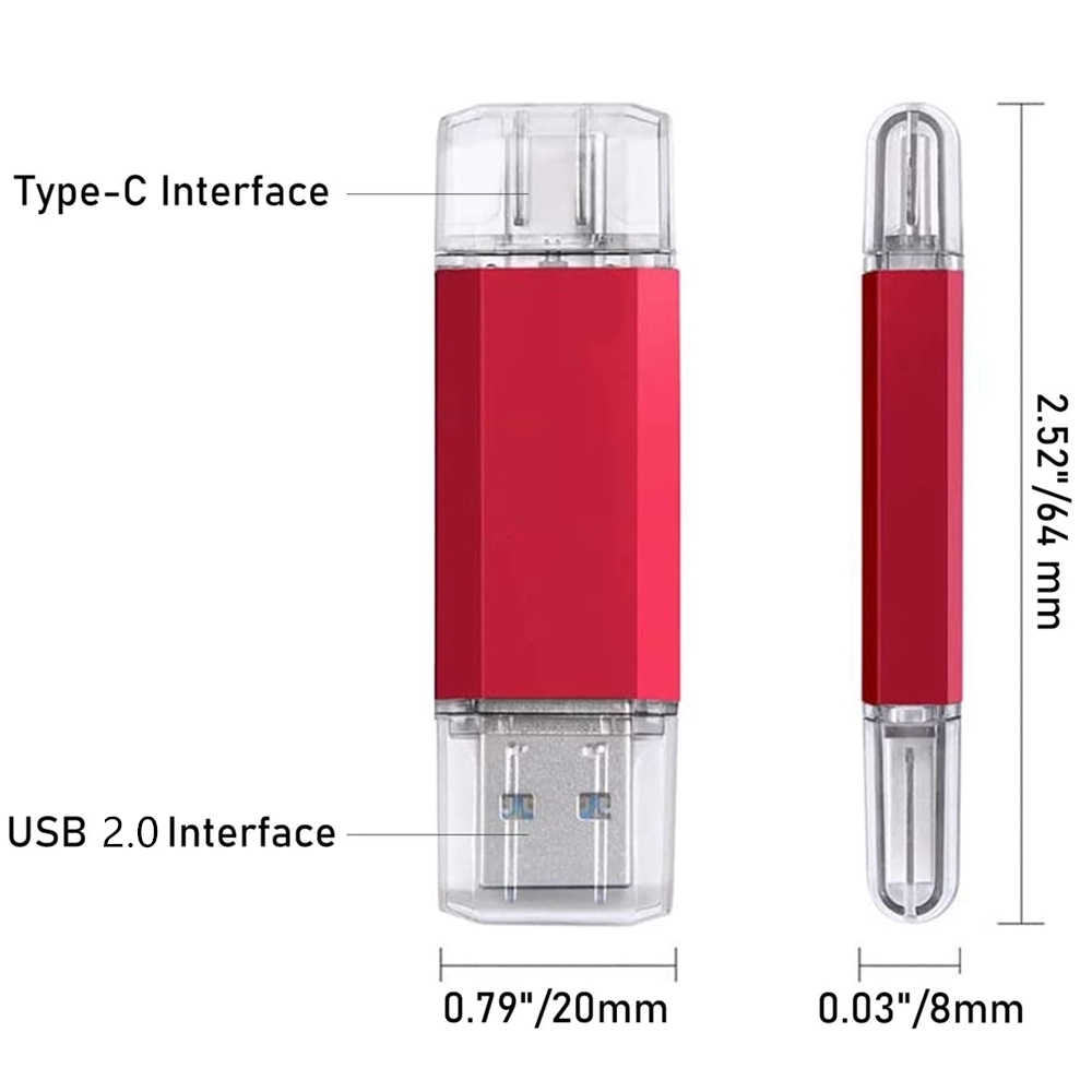 BINFUL 2NI1 TYPE-C USB 2.0-Flash-Laufwerk 2 TB 1 TB 512 GB Hochgeschwindigkeits-Stick mit Schlüsselanhänger Memory Stick Kreatives Geschäftsgeschenk U d