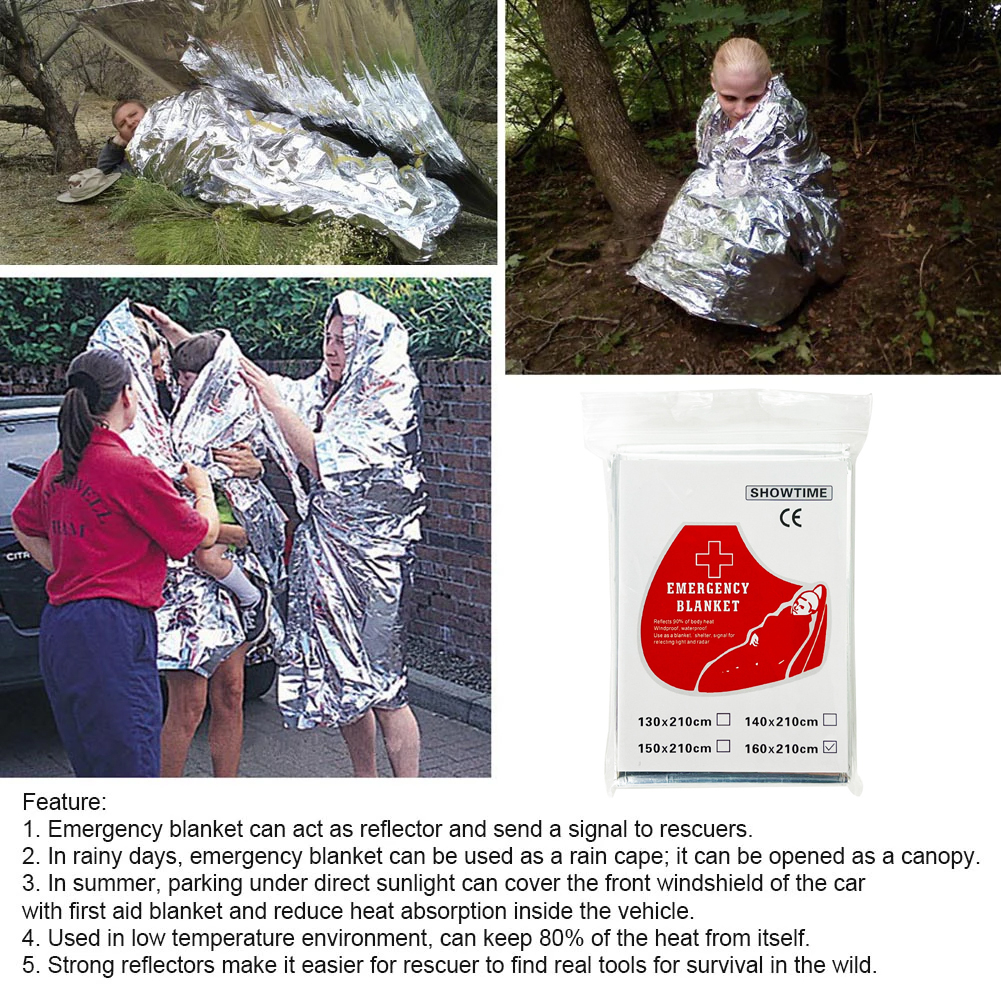 1/2/10PCS Notfall Decke Outdoor Überleben Erste Hilfe Militär Rettungs Kit Winddicht Wasserdichte Folie Thermische Decke für Camping