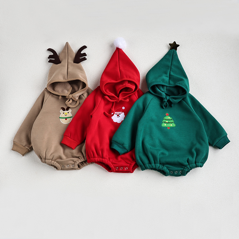 笑顔の赤ちゃんのボディスーツ,クリスマス,刺embroideryサンタ句,衣類