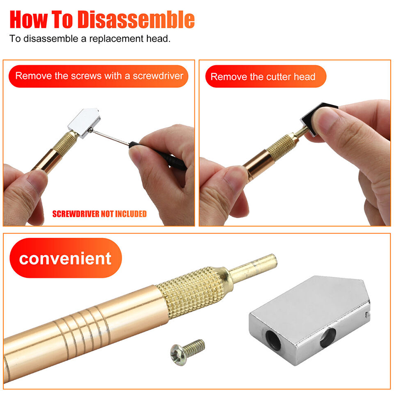 เครื่องตัดกระจกปลายเพชรแบบมืออาชีพ 1 ชิ้น ใบมีดเหล็ก เครื่องมือตัดที่มีความแม่นยำ เครื่องมือตัดแบบใช้มือ