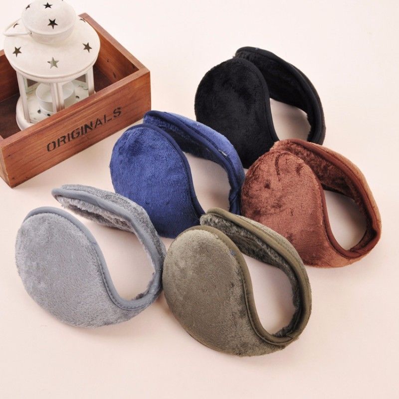 Orejeras de algodón para invierno, calentadores de orejas de felpa, suaves, gruesas, accesorios de invierno