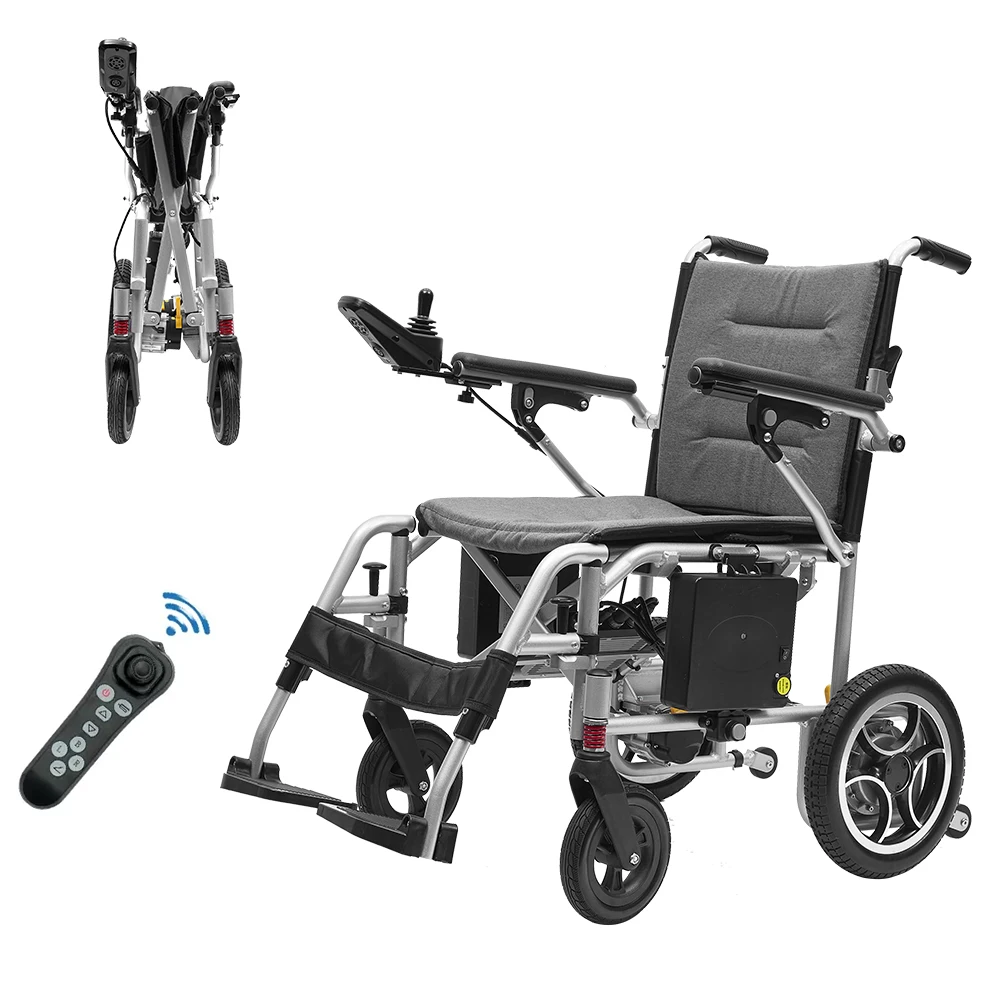 Aluminum Ultra Light Lightweight Folding Remote Wheelchair Handicapped Travel Portable Electric Wheelchairs
