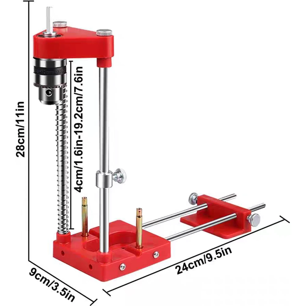 Localizzatore di fori per trapano elettrico Localizzatore di fori per la lavorazione del legno Localizzatore di punzoni regolabile Supporto per supporto per trapano