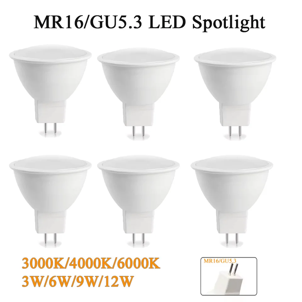 4-10 Uds MR16 bombilla GU5.3 foco led AC 110V 220V 12V Bombillas Spot Light reemplazar la lámpara halógena de 50W derección del hogar