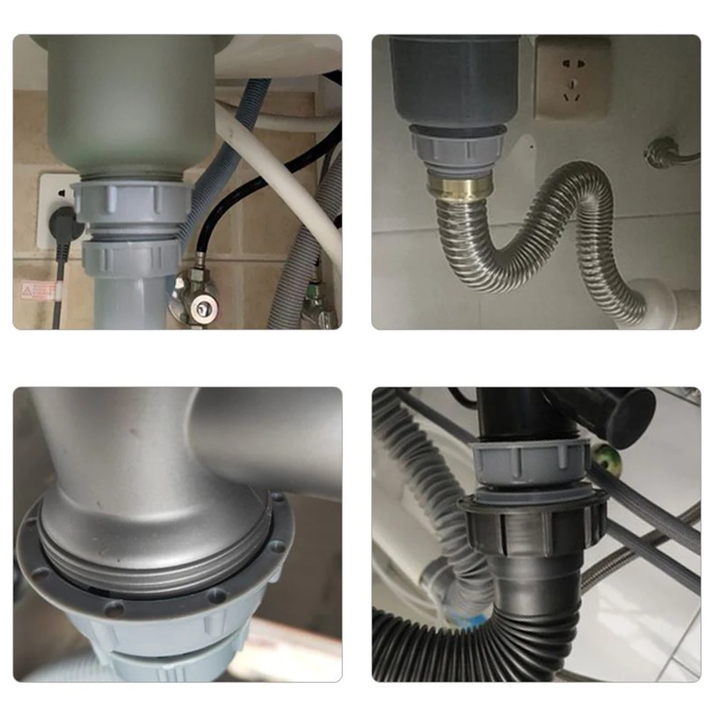 Kitchen Silk Dish Basin Adapter Reducer Drain Pipe Joint Fitting Thread Hose Connector Adapter Connecting Pipe Bath Accessories