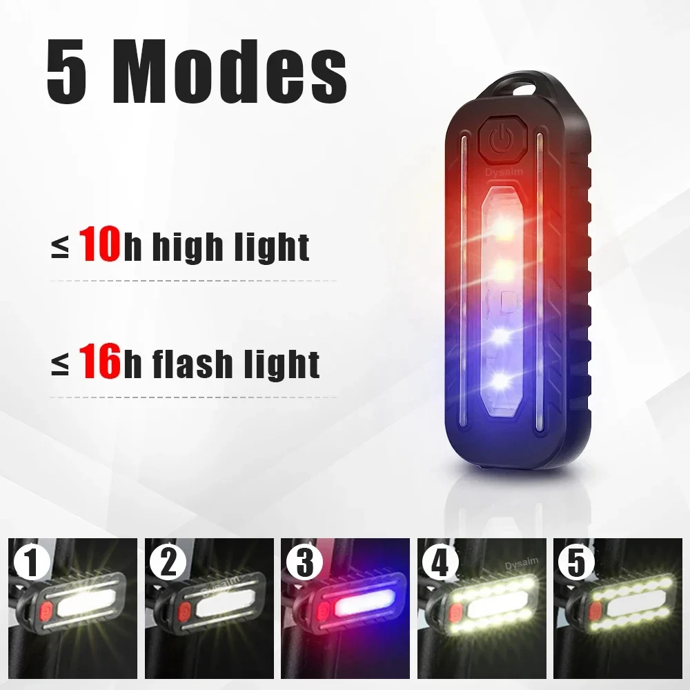 ชาร์จ USB ไฟฉาย LED ทํางานพวงกุญแจไฟฉายสําหรับตํารวจไหล่คลิปไฟเตือนกระพริบโคมไฟกลางแจ้ง