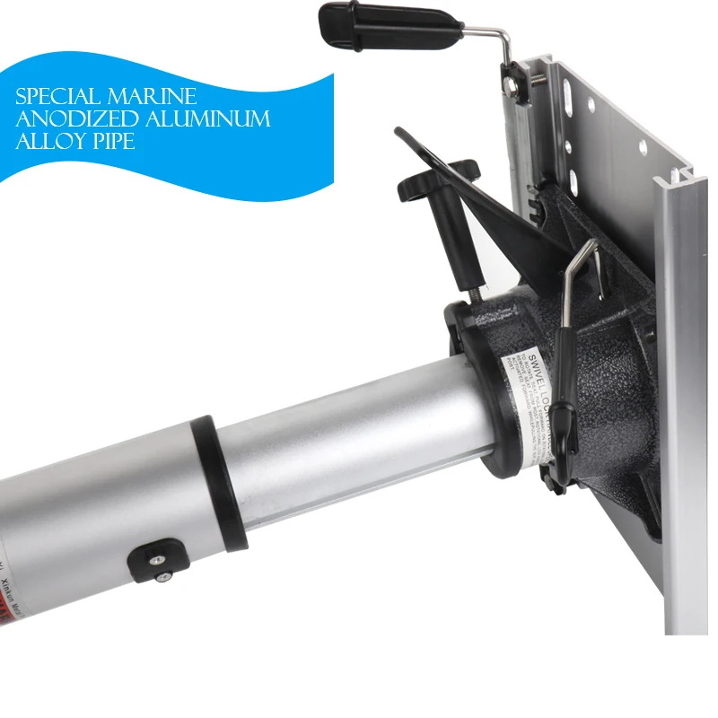 Pedestal de assento de barco com elevador a gás de alumínio com montagem deslizante - Pedestal de assento de elevação pneumático de altura ajustável alimentado por ar