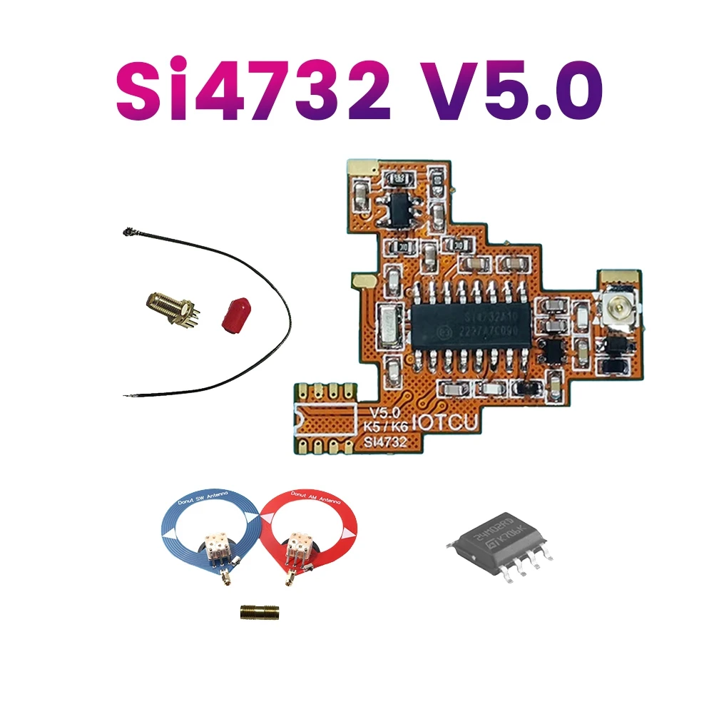 Módulo de modificación N82R SI4732 V5.0 FPC y Kit de Chip 2M para Quansheng UV K5 K6 HF de onda corta de banda completa/recepción de banda lateral única