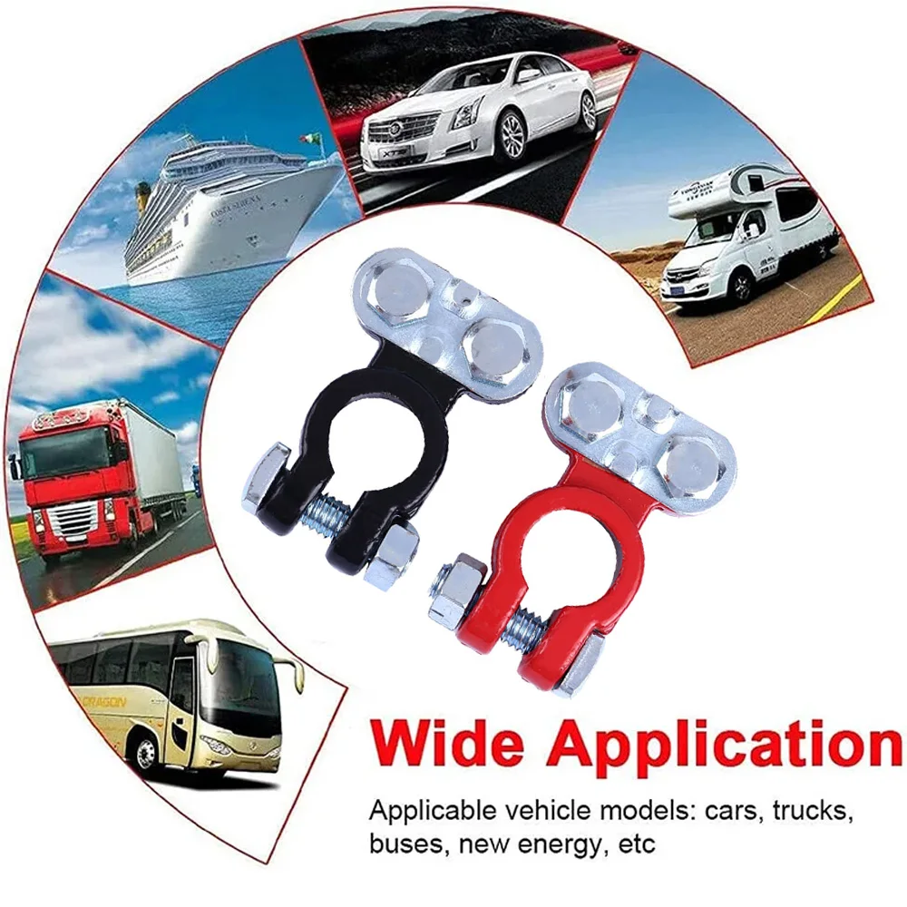 Terminal de bateria de carro 12v 24v braçadeira cabeça de pilha conector pólo post braçadeira resistente clipe terminal cabeça de pilha para caminhão de barco automático