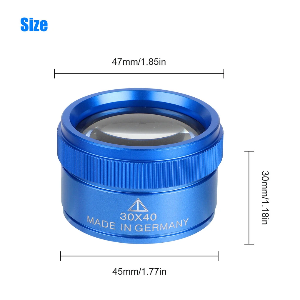 Lupa de 40X30 para joyería, lupa de cristal para ojos, lupa de bolsillo para reparación de joyeros, lupa de cristal para joyería, bolsillo con bucle