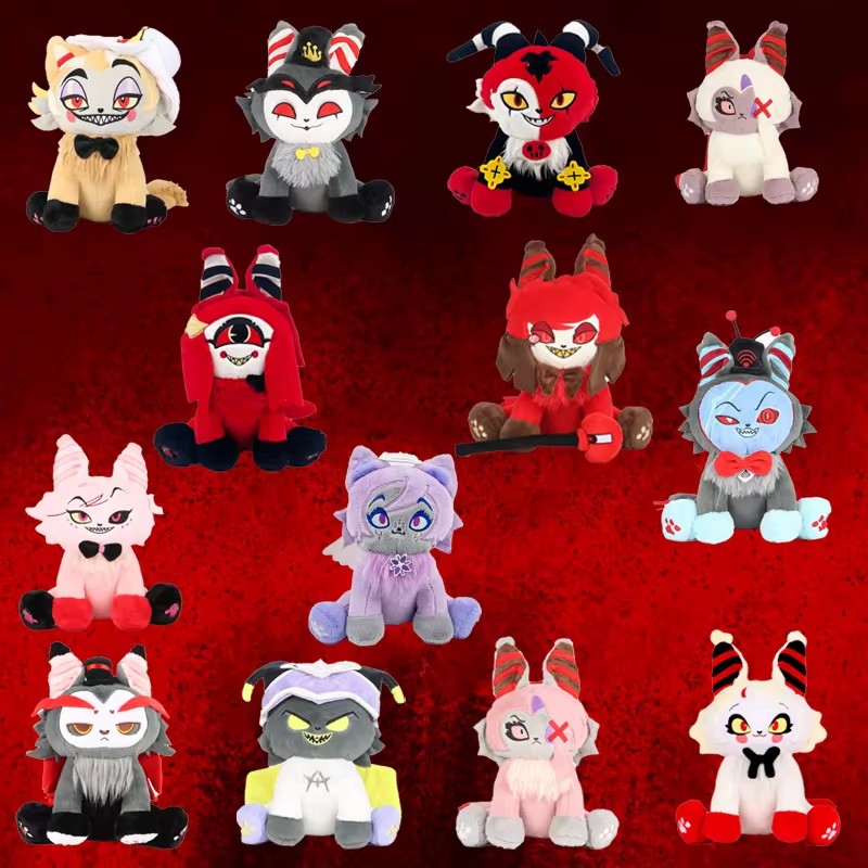 Hot Cat Plüschtier, lustiger Engel, Staub, Alastor, TV-Fans, Sammeln, Geschenk, niedliche, mit Baumwolle gefüllte Plüschpuppe für Kinder als Geburtstagsgeschenk