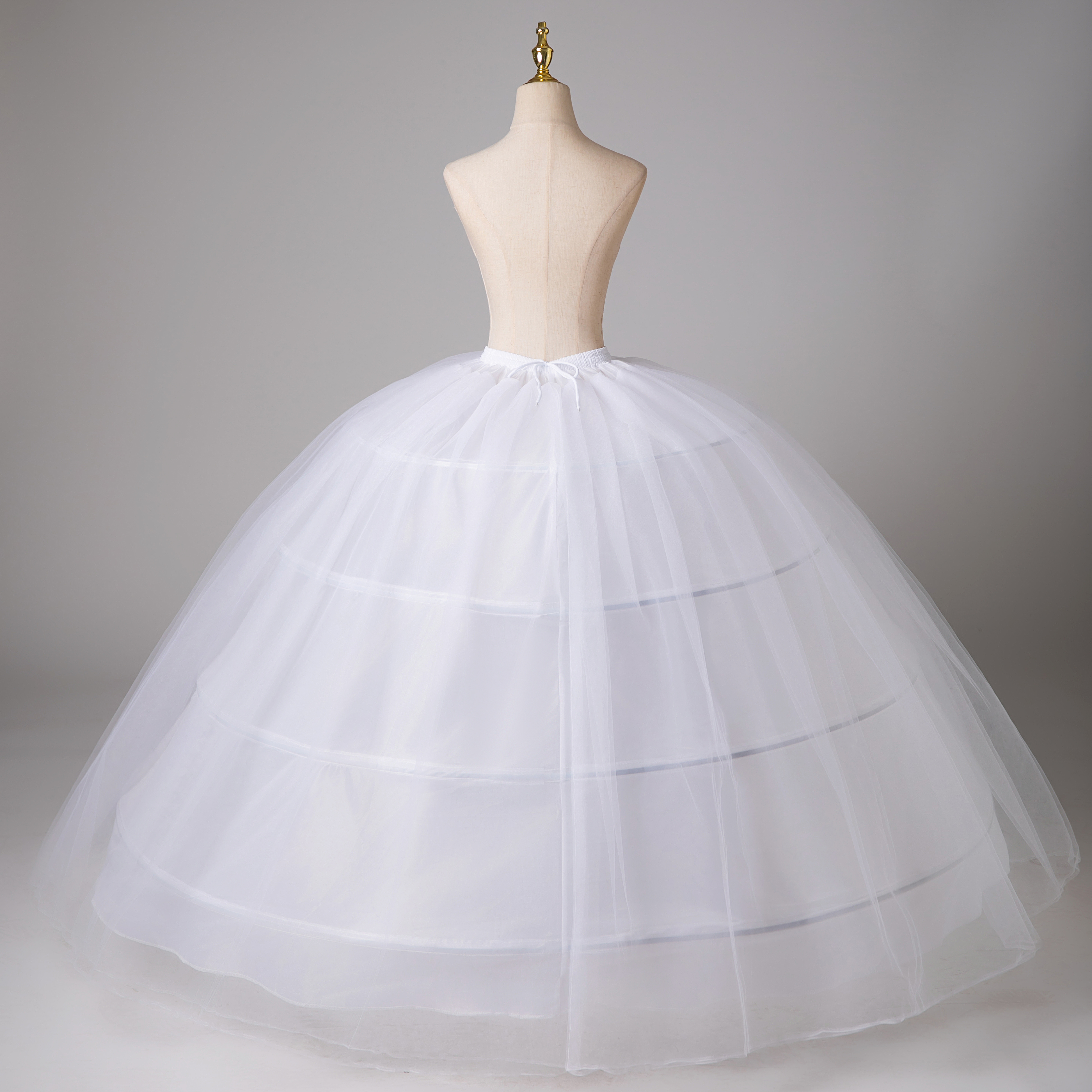 새로운 뜨거운 판매 4 농구 큰 흰색 페티코트 슈퍼 푹신한 크리 놀린 슬립 언더 셔츠 웨딩 드레스 신부 가운 재고 있음