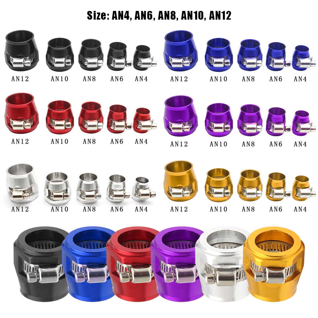 4pc AN4 AN6 AN8 AN10 AN12 車ホースフィニッシャークランプラジエーター修正された燃料パイプクリップバックルユニバーサルホースクランプオイルエンドフィニッシャー