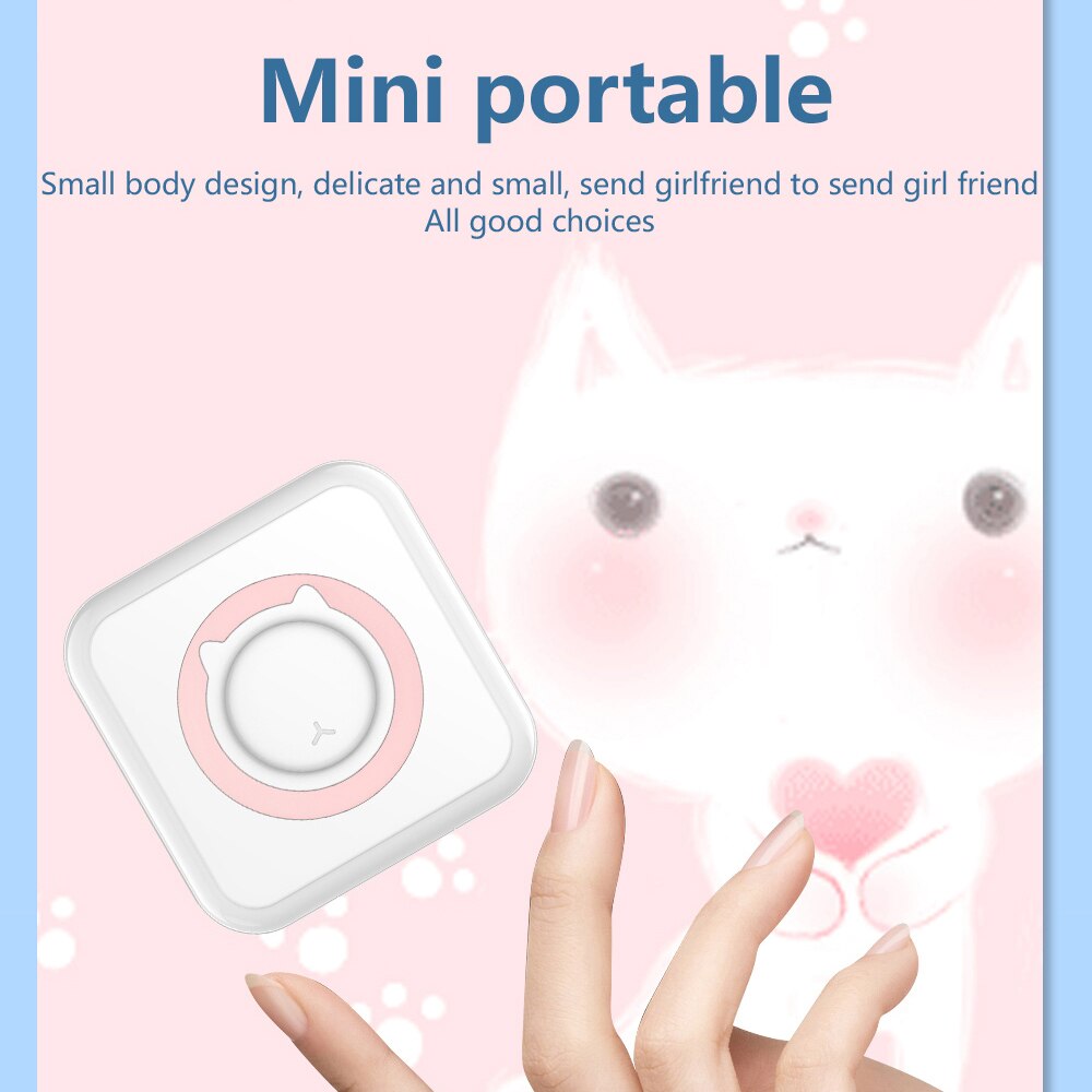 Mini-Drucker tragbare Thermo-Aufkleber Papier Inkless Bluetooth Wireless Impresora Android iOS tragbare Etiketten drucker