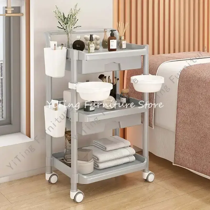 KMST-Rolling Beauty Trolley para manicure, Armazenamento de tatuagem cosmética, Mobiliário médico para chicotão, Carrinho de beleza