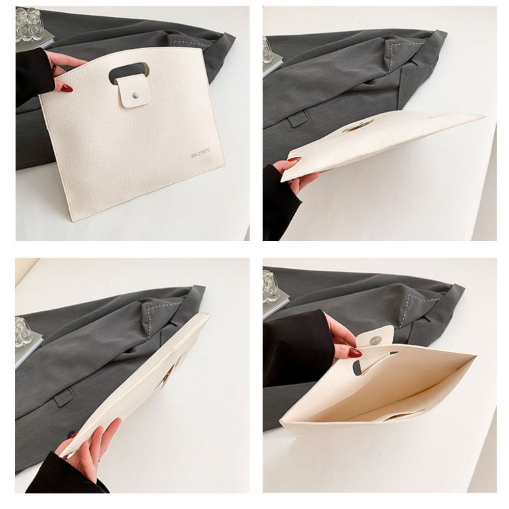 Fashionable PU Office Document Tote Bag Large Capacity Solid Color Computer Bag Laptop Bag Handbag File Bag Outdoor