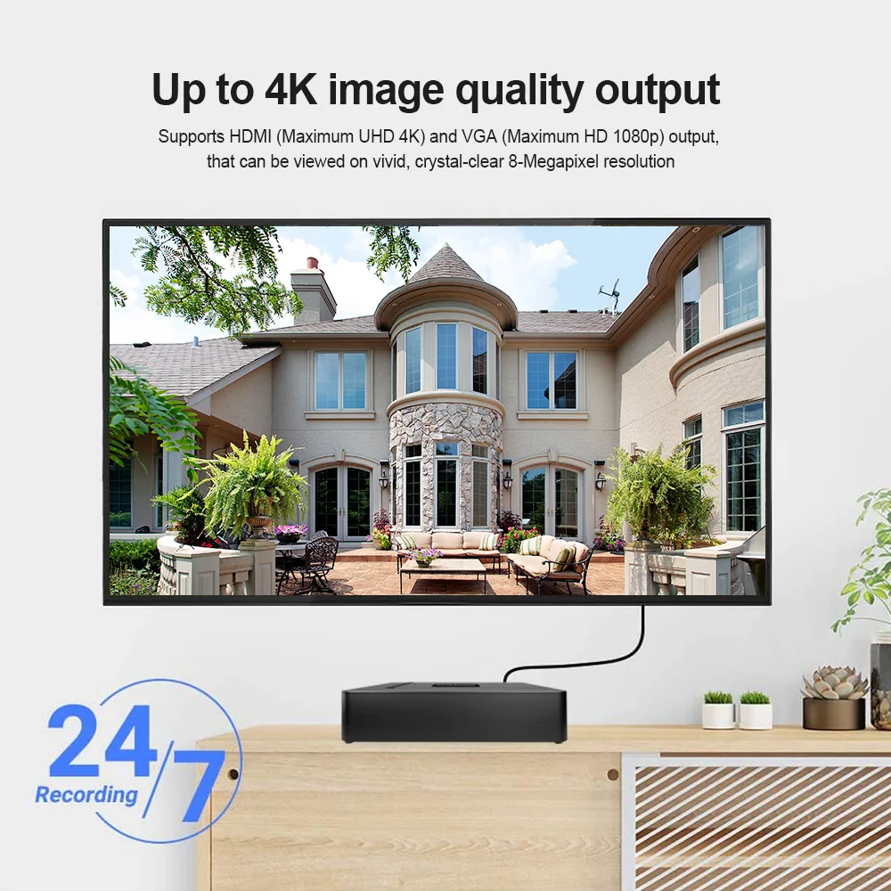 Srihome NVS003 16CH 4K UHD NVR H.265 Сетевой видеорегистратор Безопасность Защита Наблюдение 8T HDD CCTV Wi-Fi IP Cam System