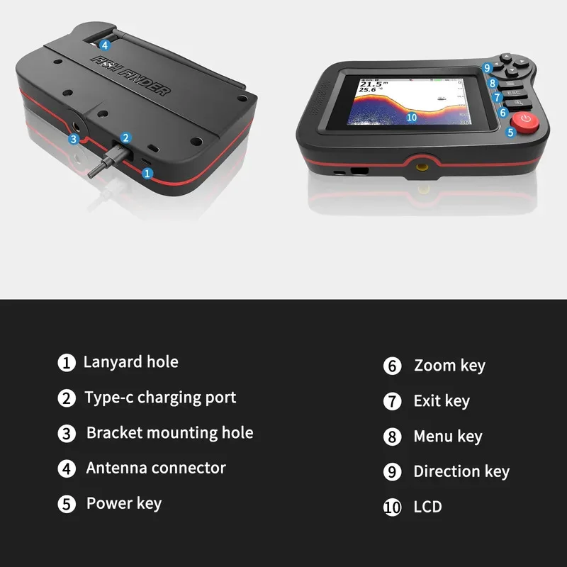 Fish finder high-definition underwater sound detector, wireless phone, visible underwater raft fishing device, Leqi new model
