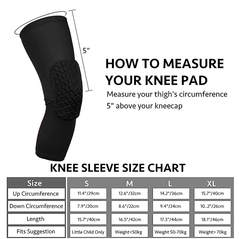 Ginocchiere da basket Protezione Manicotto di compressione Tutore in schiuma a nido d'ape Ginocchiera anticollisione Attrezzatura fitness Supporto per pallavolo