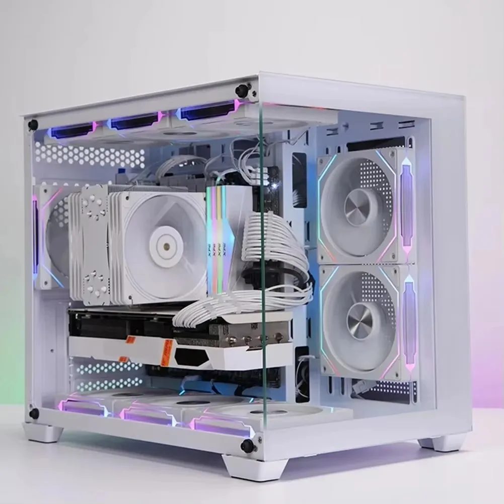 ICE Whale Prism 4RS ARGB PC พัดลม 120 มม.การออกแบบกระจก Infinity เมนบอร์ดแสง SYNC 4PIN PWM CPU Cooler พัดลม ventilador