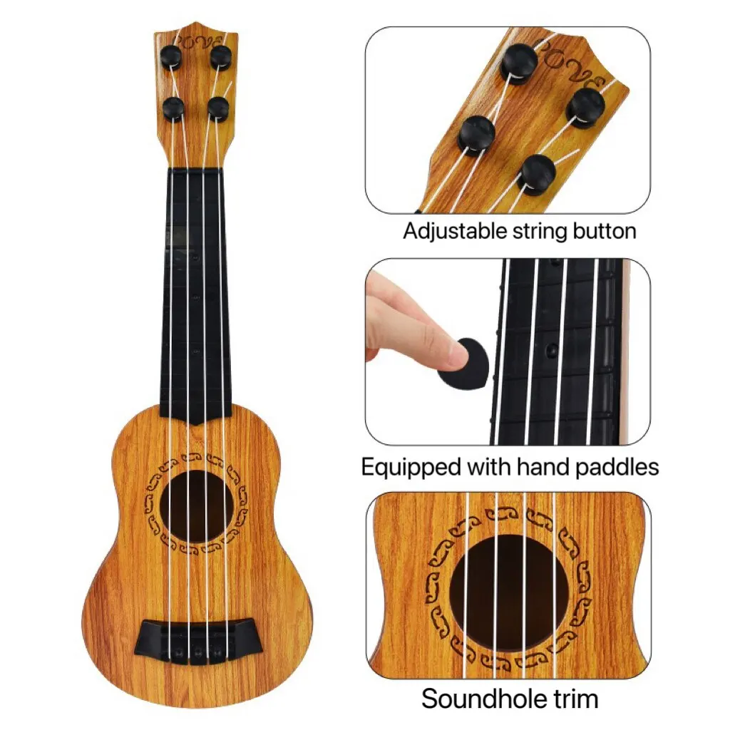 Brinquedo de guitarra infantil, pode ser usado para tocar instrumentos elementares com pás, Yukrili, brinquedos musicais, 35cm