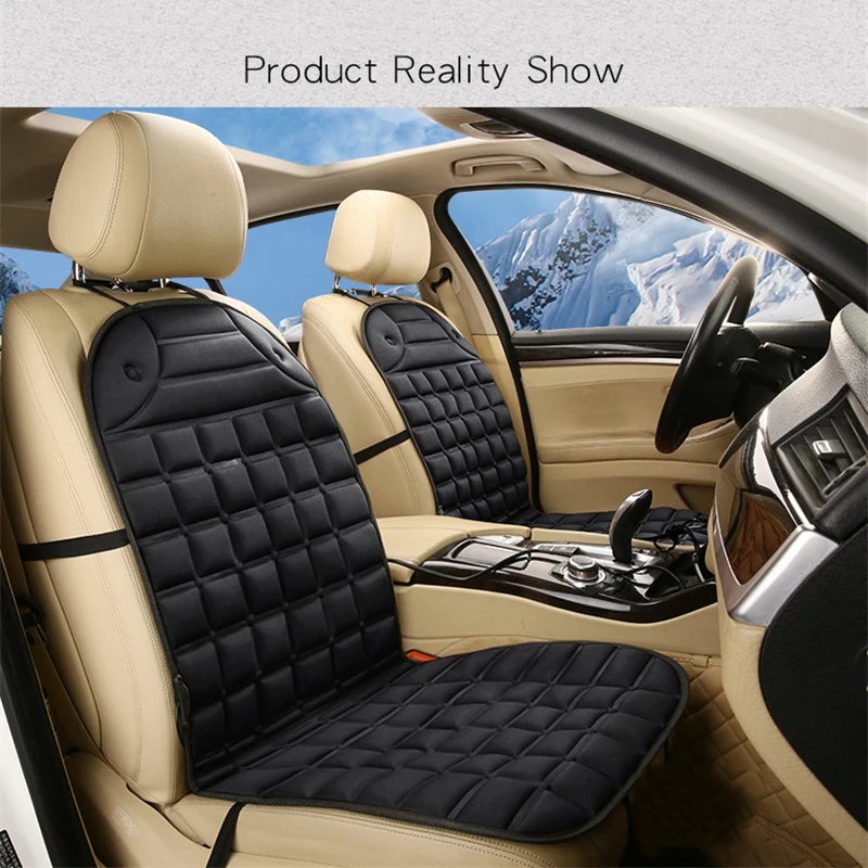 Asientos calefactables de coche de 12V, calentador de asiento de invierno, fundas de cojines calefactores para asiento de coche, asiento calefactable eléctrico, cojines de invierno con estilo para coche