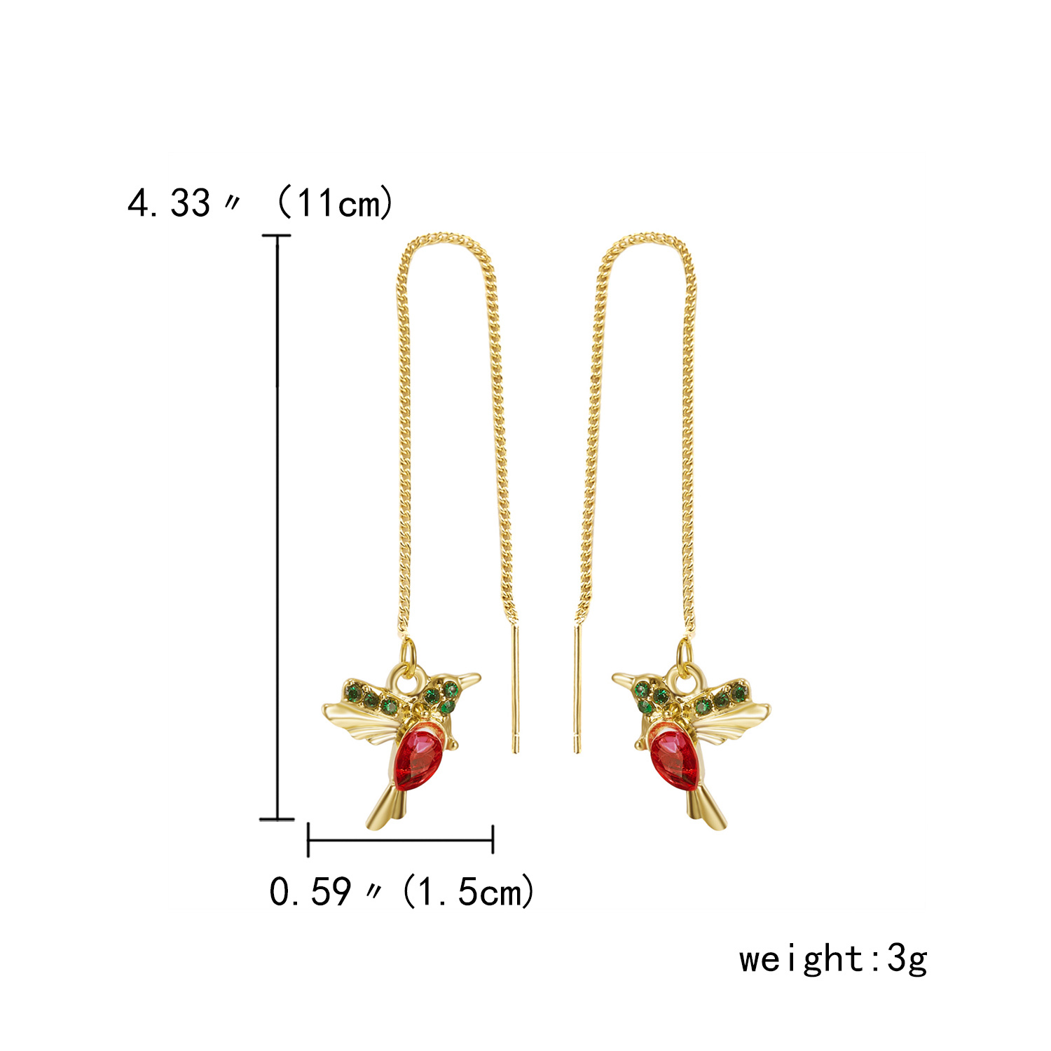 Trend Little Bird Drop ยาวแขวนต่างหูผู้หญิงสาวสัตว์ Hummingbird พู่ต่างหูเครื่องประดับบุคลิกภาพของขวัญ Brincos