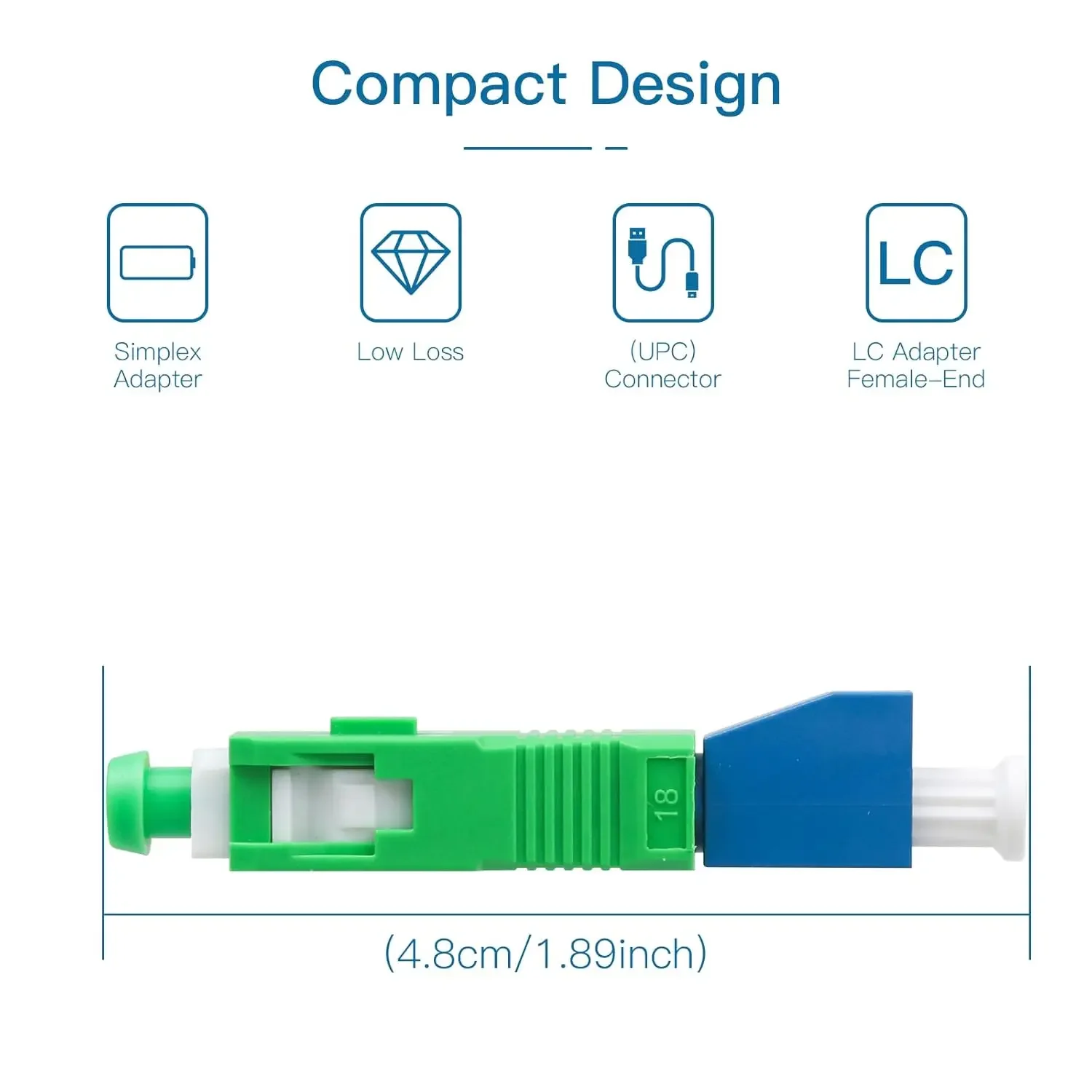 ZoeRax SC/APC-Stecker auf LC/UPC-Buchse, Singlemode-Adapter, Glasfaser-Stecker, FTTH-Adapter, Konverter für visuelle Fehlerortung