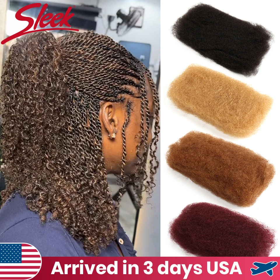 20-Zoll-Haar mit farbigen Zöpfen, goldblondes Highlight, Afro-Kinky-Massenhaar, ohne Befestigung, Afro-Locken, Bulk-Echthaar, Remy-Dreadlock