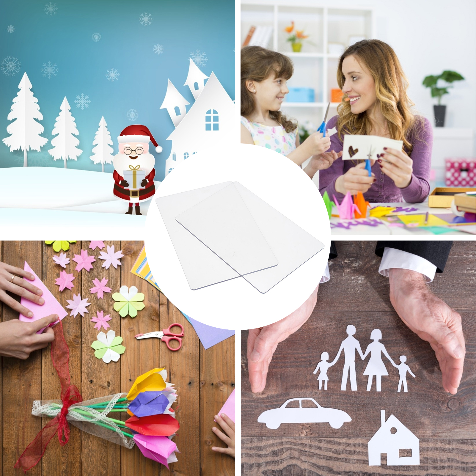 2PCS Standard Cutting Pads Polycarbonate Plastic Plate for Embossing Machine 22x15cm for A5 Die Cutting and Embossing Machine