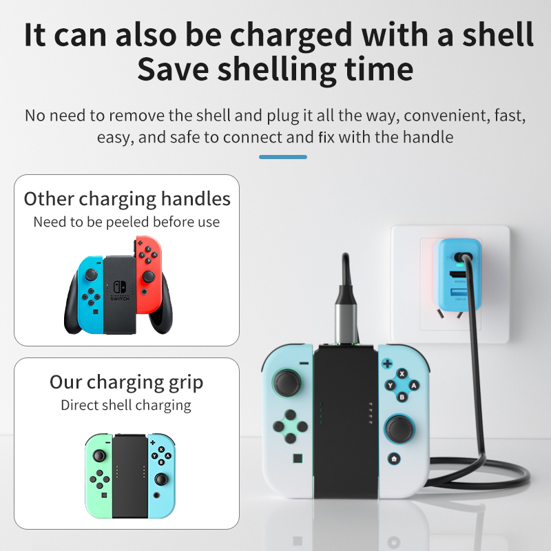 Aolion mini suporte de carregamento com porta tipo c para nintendo switch joycon estação de carregamento para nintend switch acessórios