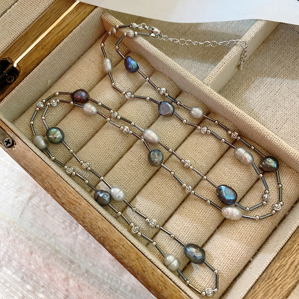 Colares glamorosos com pérolas para mulheres, acessórios de festa, presente para meninas, moda sênior